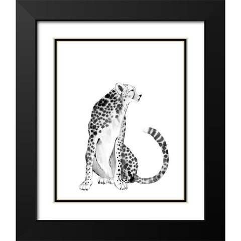 Chrome Cheetah I Black Modern Wood Framed Art Print with Double Matting by Popp, Grace
