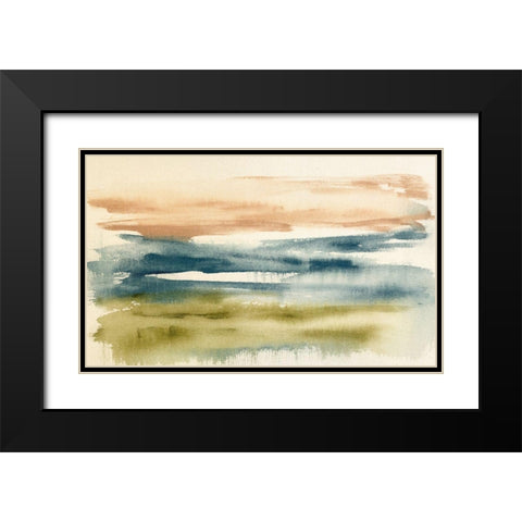 Blended Horizon I Black Modern Wood Framed Art Print with Double Matting by Goldberger, Jennifer