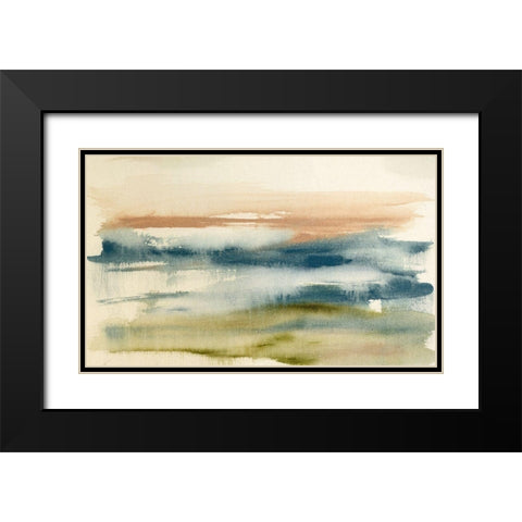 Blended Horizon II Black Modern Wood Framed Art Print with Double Matting by Goldberger, Jennifer