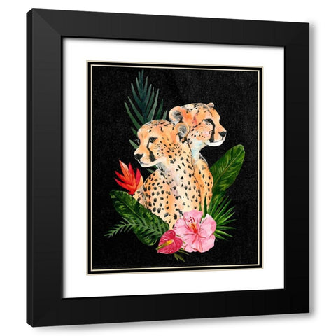 Cheetah Bouquet II Black Modern Wood Framed Art Print with Double Matting by Warren, Annie