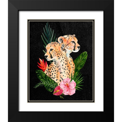 Cheetah Bouquet II Black Modern Wood Framed Art Print with Double Matting by Warren, Annie