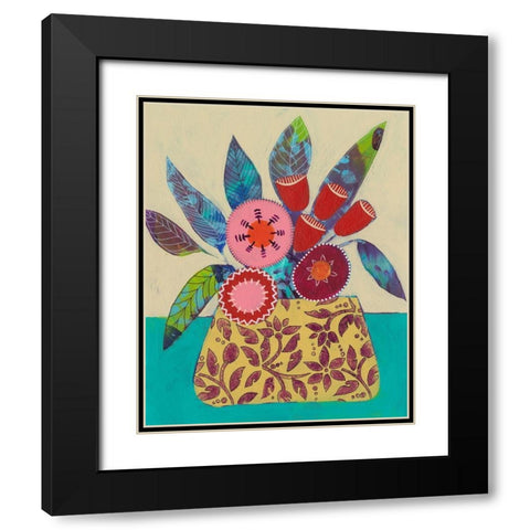 Boheme Floral I Black Modern Wood Framed Art Print with Double Matting by Moore, Regina