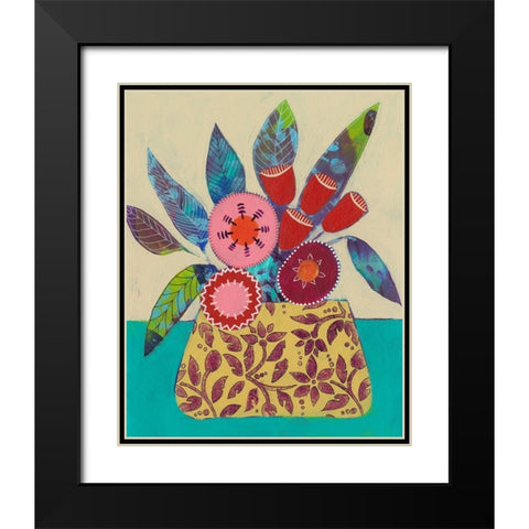 Boheme Floral I Black Modern Wood Framed Art Print with Double Matting by Moore, Regina