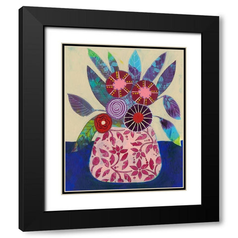 Boheme Floral II Black Modern Wood Framed Art Print with Double Matting by Moore, Regina