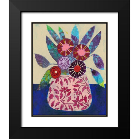 Boheme Floral II Black Modern Wood Framed Art Print with Double Matting by Moore, Regina