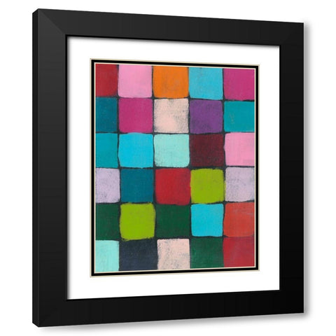 Colorful Harmony I Black Modern Wood Framed Art Print with Double Matting by Moore, Regina