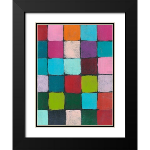 Colorful Harmony I Black Modern Wood Framed Art Print with Double Matting by Moore, Regina