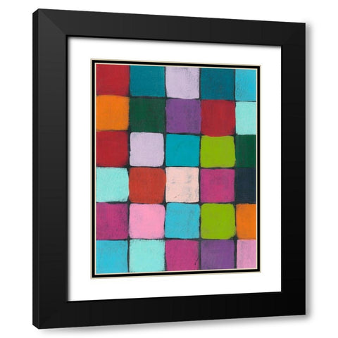 Colorful Harmony II Black Modern Wood Framed Art Print with Double Matting by Moore, Regina