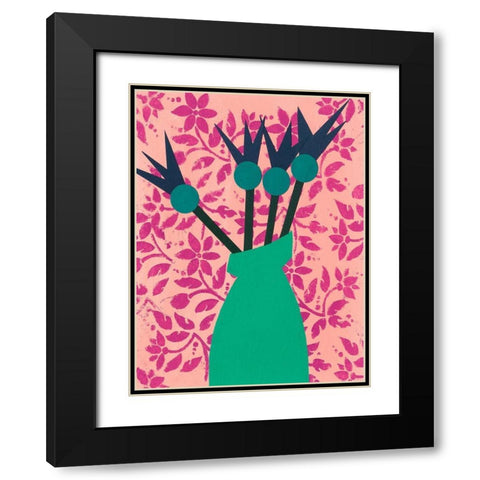 Graphic Vase I Black Modern Wood Framed Art Print with Double Matting by Moore, Regina