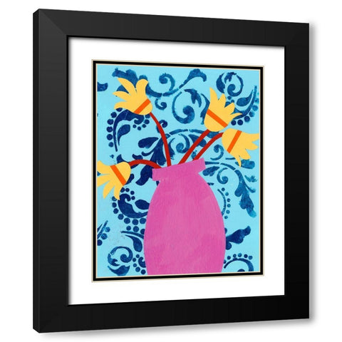 Graphic Vase II Black Modern Wood Framed Art Print with Double Matting by Moore, Regina