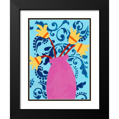 Graphic Vase II Black Modern Wood Framed Art Print with Double Matting by Moore, Regina