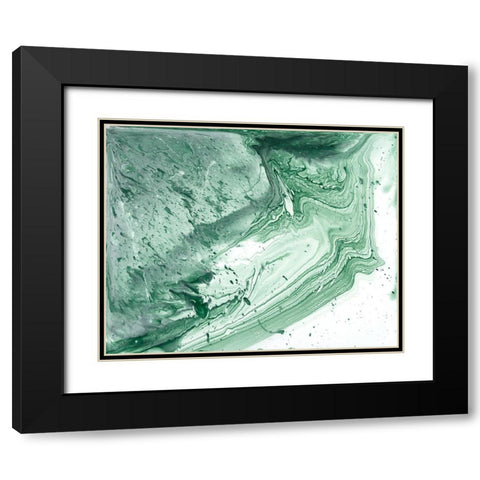 Marbled Malachite I Black Modern Wood Framed Art Print with Double Matting by Studio W