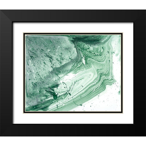 Marbled Malachite I Black Modern Wood Framed Art Print with Double Matting by Studio W