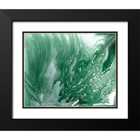 Marbled Malachite II Black Modern Wood Framed Art Print with Double Matting by Studio W