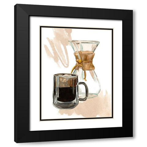 Morning Coffee I Black Modern Wood Framed Art Print with Double Matting by Wang, Melissa
