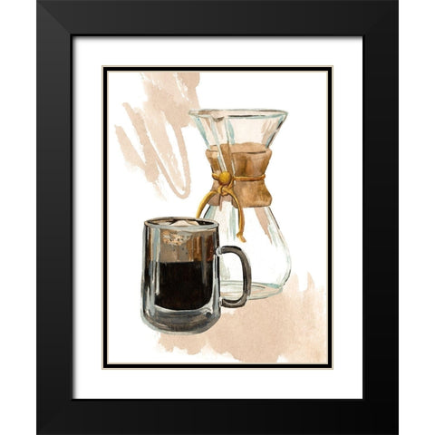 Morning Coffee I Black Modern Wood Framed Art Print with Double Matting by Wang, Melissa