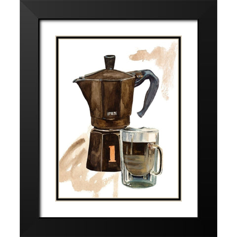 Morning Coffee III Black Modern Wood Framed Art Print with Double Matting by Wang, Melissa