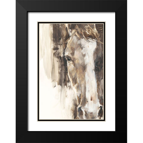 Cropped Equine Study I Black Modern Wood Framed Art Print with Double Matting by Harper, Ethan