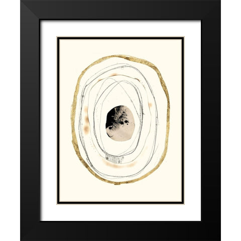 Paper, Gold and Smoke I Black Modern Wood Framed Art Print with Double Matting by Goldberger, Jennifer