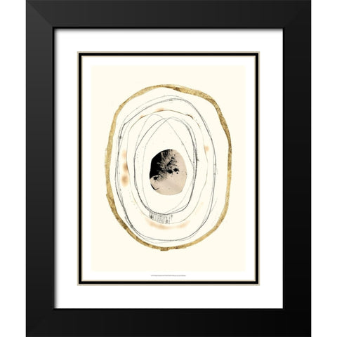 Paper, Gold and Smoke I Black Modern Wood Framed Art Print with Double Matting by Goldberger, Jennifer