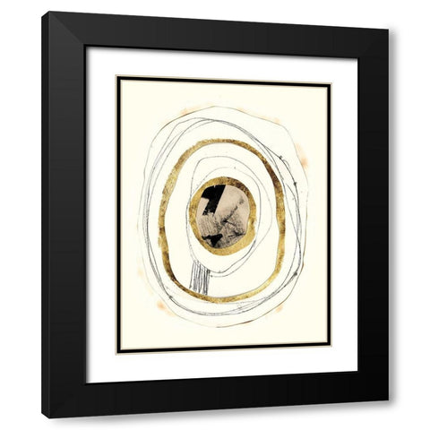 Paper, Gold and Smoke II Black Modern Wood Framed Art Print with Double Matting by Goldberger, Jennifer
