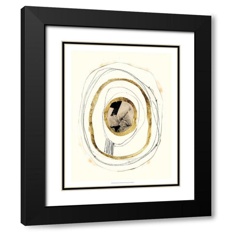 Paper, Gold and Smoke II Black Modern Wood Framed Art Print with Double Matting by Goldberger, Jennifer