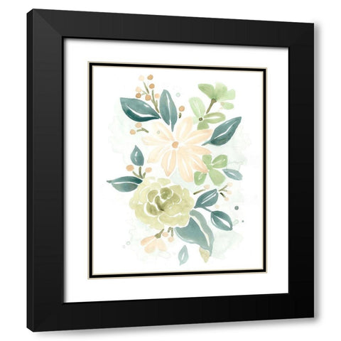 Spring Greens II Black Modern Wood Framed Art Print with Double Matting by Vess, June Erica