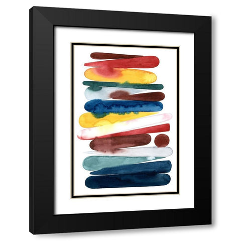 Rainbow Strata I Black Modern Wood Framed Art Print with Double Matting by Popp, Grace