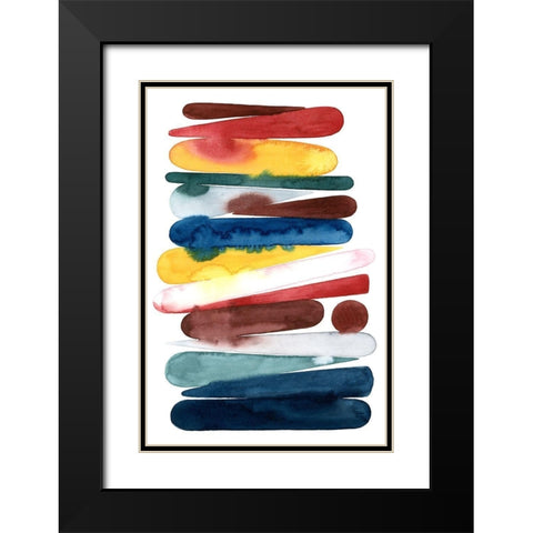 Rainbow Strata I Black Modern Wood Framed Art Print with Double Matting by Popp, Grace