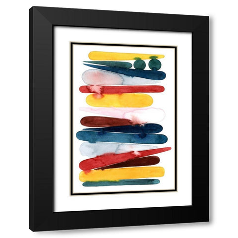 Rainbow Strata II Black Modern Wood Framed Art Print with Double Matting by Popp, Grace