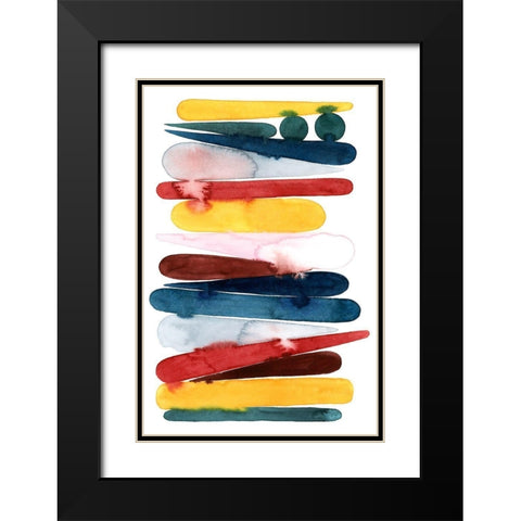 Rainbow Strata II Black Modern Wood Framed Art Print with Double Matting by Popp, Grace