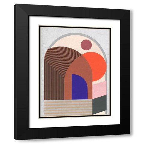 Sundown Meditation I Black Modern Wood Framed Art Print with Double Matting by Wang, Melissa