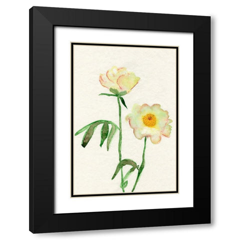 Petite Fleur V Black Modern Wood Framed Art Print with Double Matting by Ludwig, Alicia