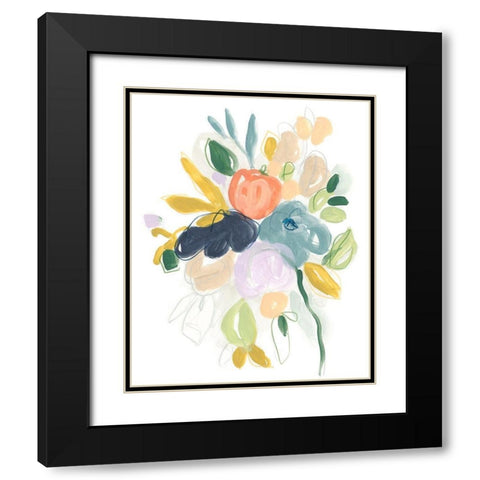 Bijoux Bouquet II Black Modern Wood Framed Art Print with Double Matting by Vess, June Erica