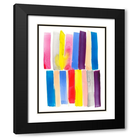 Lined Up II Black Modern Wood Framed Art Print with Double Matting by Goldberger, Jennifer