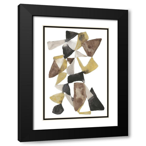 Mod in Neutrals I Black Modern Wood Framed Art Print with Double Matting by Goldberger, Jennifer