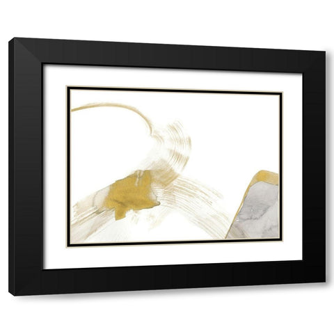 Gold and Grey Exploration II Black Modern Wood Framed Art Print with Double Matting by Goldberger, Jennifer