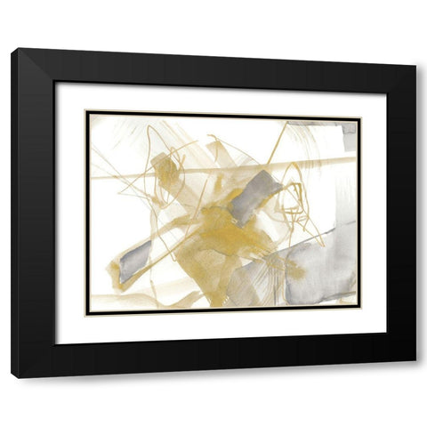 Gold and Grey Exploration V Black Modern Wood Framed Art Print with Double Matting by Goldberger, Jennifer