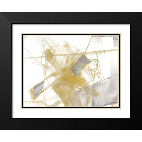 Gold and Grey Exploration V Black Modern Wood Framed Art Print with Double Matting by Goldberger, Jennifer