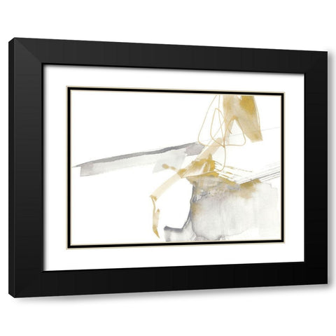 Gold and Grey Exploration VII Black Modern Wood Framed Art Print with Double Matting by Goldberger, Jennifer
