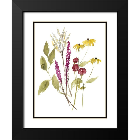Fall Bouquet I Black Modern Wood Framed Art Print with Double Matting by Goldberger, Jennifer