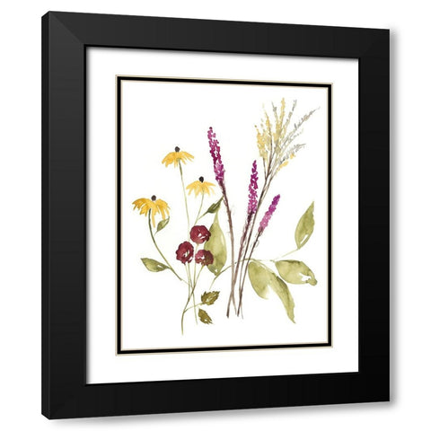 Fall Bouquet II Black Modern Wood Framed Art Print with Double Matting by Goldberger, Jennifer