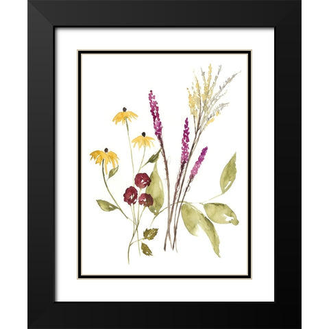 Fall Bouquet II Black Modern Wood Framed Art Print with Double Matting by Goldberger, Jennifer