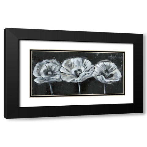 Custom White Trio on Black II Black Modern Wood Framed Art Print with Double Matting by Goldberger, Jennifer