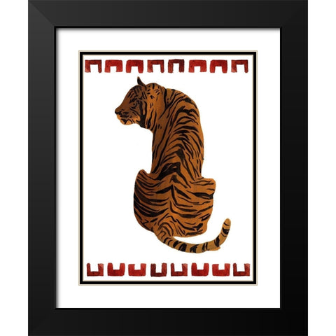 Asian Tiger I Black Modern Wood Framed Art Print with Double Matting by Wang, Melissa