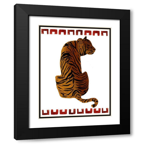 Asian Tiger II Black Modern Wood Framed Art Print with Double Matting by Wang, Melissa