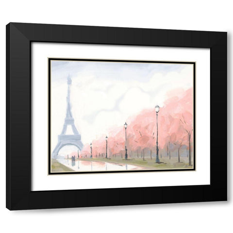 Paris au Printemps II Black Modern Wood Framed Art Print with Double Matting by Green, Jacob
