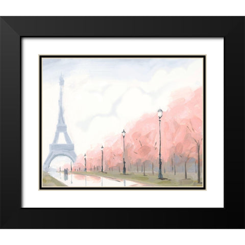 Paris au Printemps II Black Modern Wood Framed Art Print with Double Matting by Green, Jacob