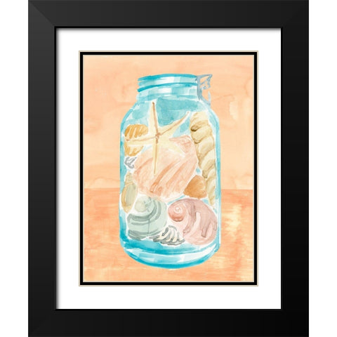 Shell Collecting I Black Modern Wood Framed Art Print with Double Matting by Warren, Annie
