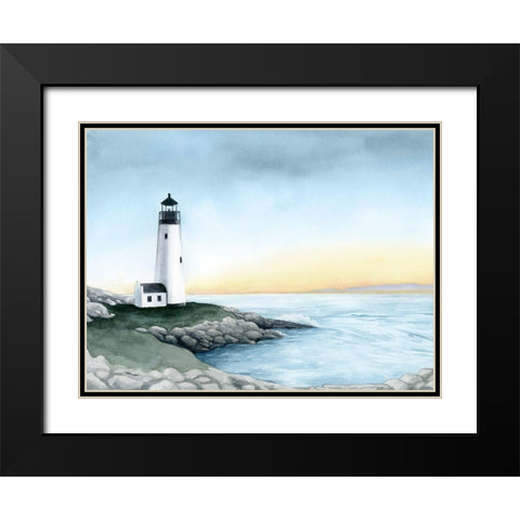 Lighthouse Bay I Black Modern Wood Framed Art Print with Double Matting by Popp, Grace